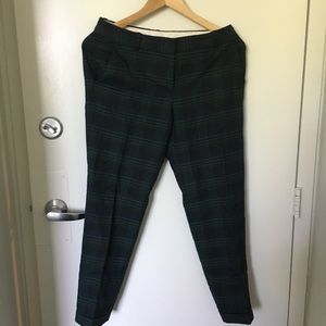 J.Crew Green Plaid Dress Pants/Trousers